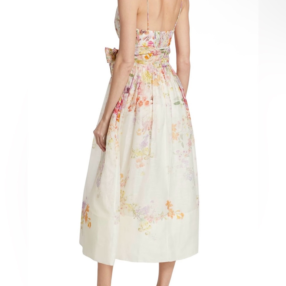 Zimmermann Floral A-Line Dress in Cream and Pink - Picture 2 of 10